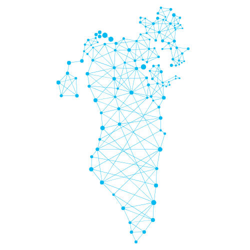 Bahrain map showcasing Sky High Tech’s website design and digital marketing services in Bahrain